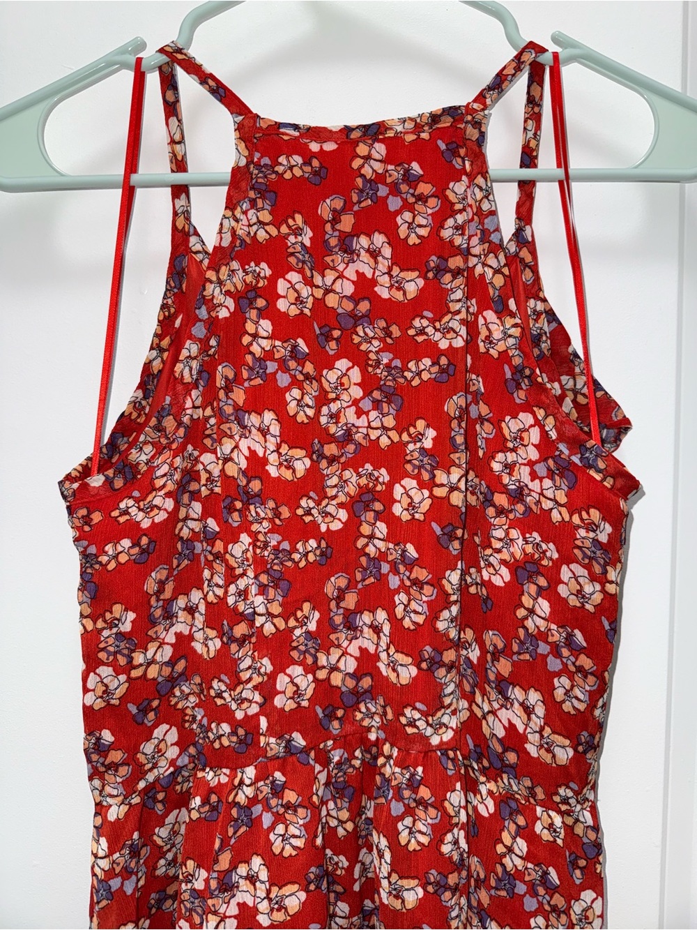 ELLE Red Floral Ruffle Mini Dress - Picture 5 of 8